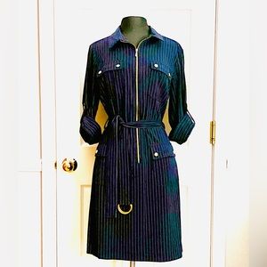 Pinstripe Navy Dress